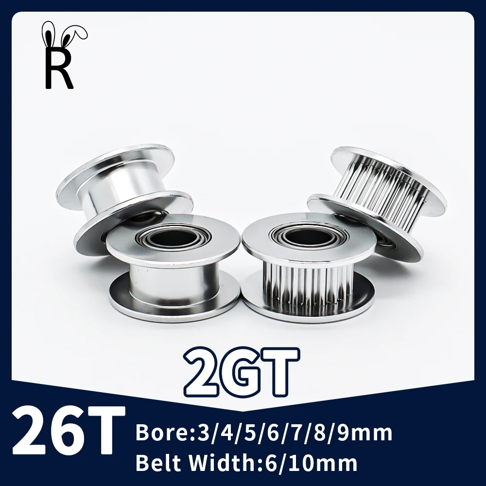 

Зубчатый шкив GT2, синхронное колесо диаметром 3/4/5/6/7/8/9 мм с ремнем подшипника, ширина 6/10 мм, 2 Гт, детали для 3D-принтера