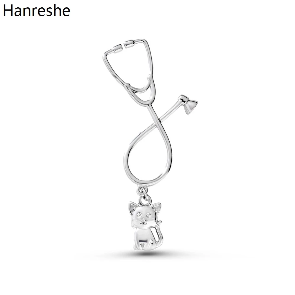 Hanreshe Cat Pendant Stethoscope Brooch Silver Color Metal Animal Medical Veterinary Lapel Badge Pins Jewelry for Doctor Nurse
Hanreshe Cat Pendant Stethoscope Brooch Silver Color Metal Animal Medical Veterinary Lapel Badge Pins Jewelry for Doctor Nurse