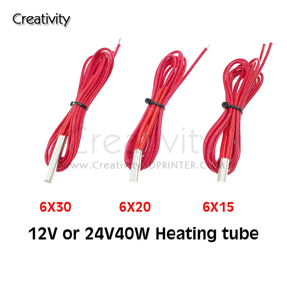1PC 1M 12V 30W/12V 40W 24V 30W/40W Ceramic Cartridge Heater 6*20mm For CR10 Ender3 Extruder 3D Printer Parts Heating Tube
1PC 1M 12V 30W/12V 40W 24V 30W/40W Ceramic Cartridge Heater 6*20mm For CR10 Ender3 Extruder 3D Printer Parts Heating Tube