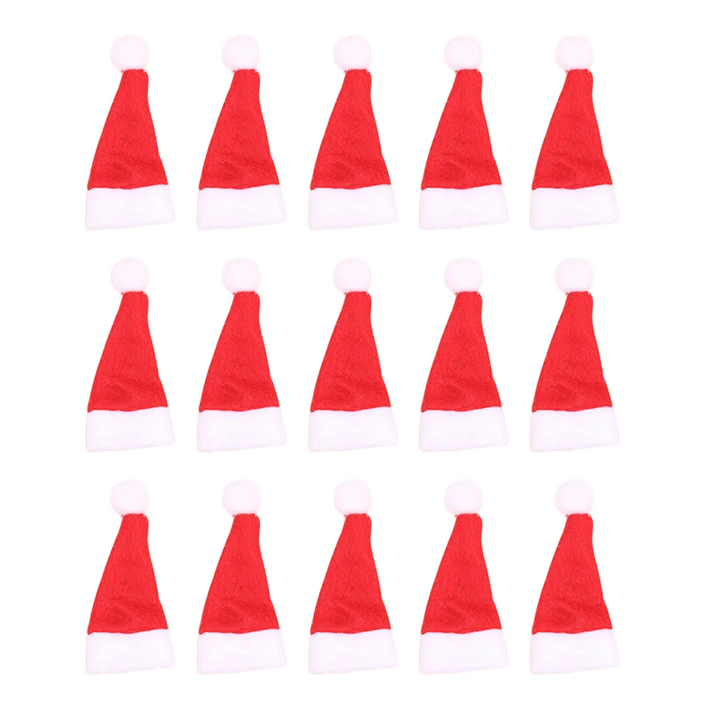 

50pcs Mini Christmas Santa Hat Lollipop Hat Decors Mini Candy Decor DIY Sweet Package for Kids Children (No Lollipop, Red White)