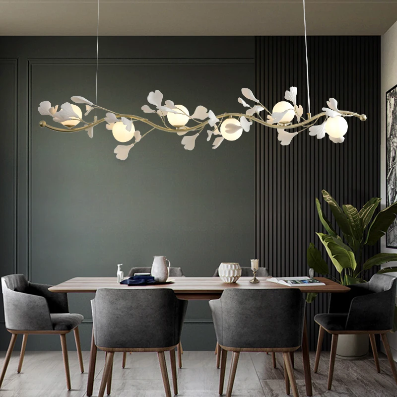 

2022 New Modern Design Chandeliers Porcelain Leaves Pendant Lights Hotel Living Room Bedroom Art Lobby Decoration Chandelier