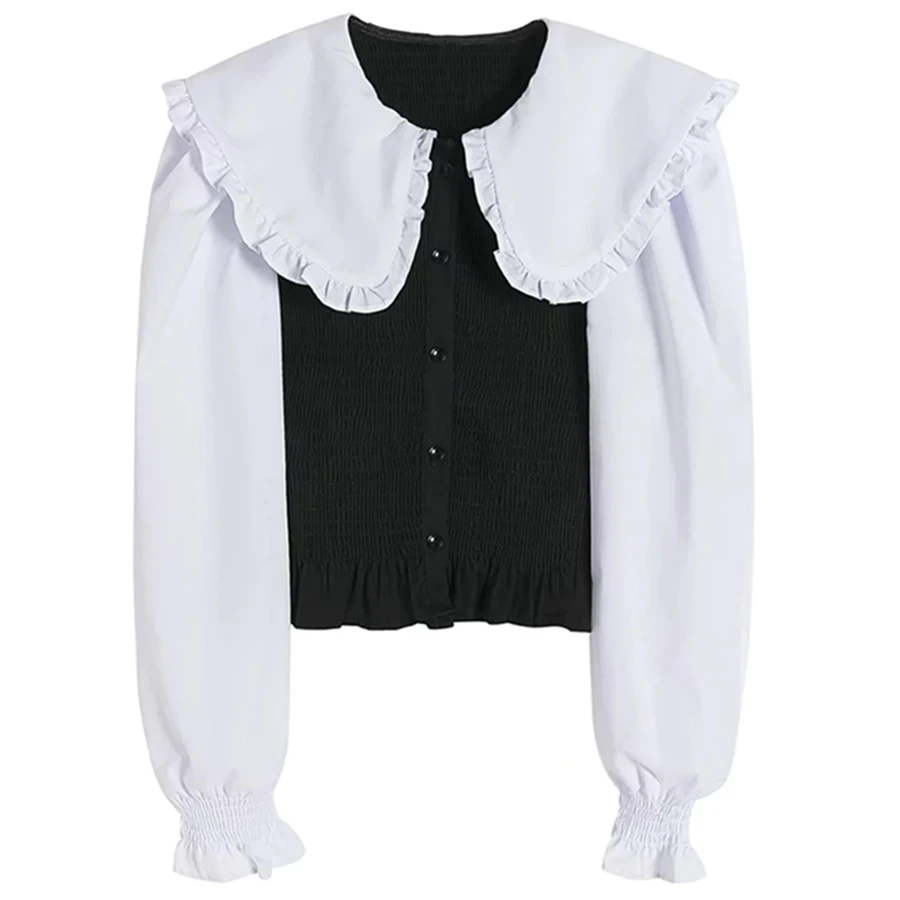 Dave&Di 2022 Fashion Blouse WomenEngland Style Peter Pan Collar Patchwork Elegant Cute Long Sleeve Casual Shirt Tops
Dave&Di 2022 Fashion Blouse WomenEngland Style Peter Pan Collar Patchwork Elegant Cute Long Sleeve Casual Shirt Tops