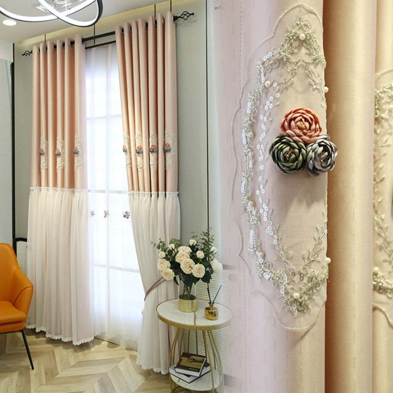 Luxury Embroidery Embossed White Lace Beautiful Flowers Pink Curtains for Living Dining Room Bedroom Window Drapes for Bedroom
Luxury Embroidery Embossed White Lace Beautiful Flowers Pink Curtains for Living Dining Room Bedroom Window Drapes for Bedroom