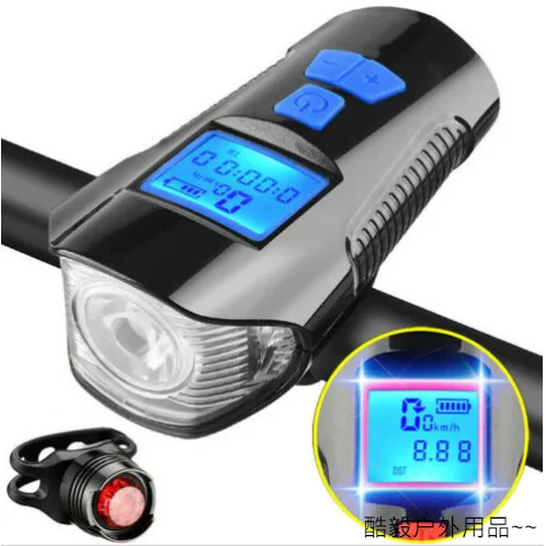 

New Night Riding Bicycle Lights, Flashlights, Glare Headlights, Waterproof Usb Rechargeable With Horn Code Table.