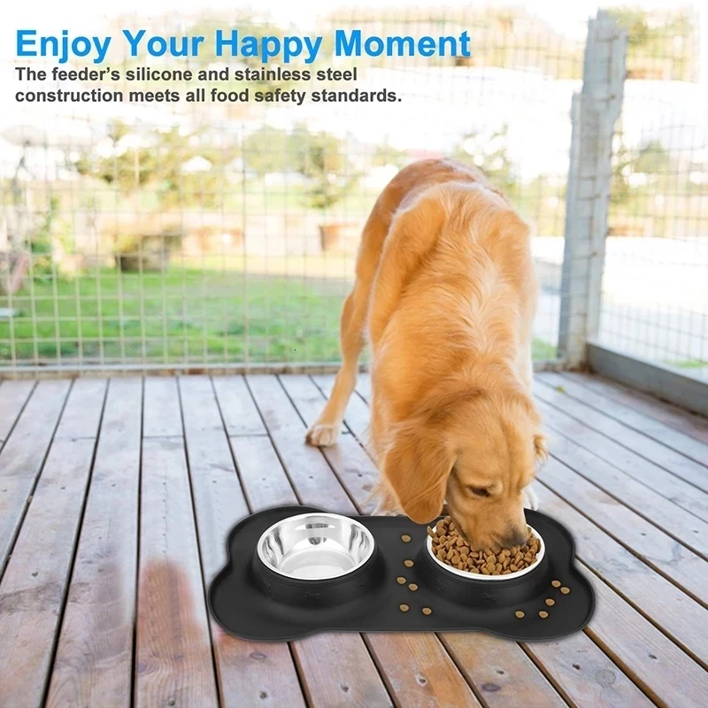 Dog Cat Bowl Anti Slip Double Silicone Mat Durable Stainless Steel Water Food Feeder Pet Feeding Drinking Bowls for Dogs Cats
Dog Cat Bowl Anti Slip Double Silicone Mat Durable Stainless Steel Water Food Feeder Pet Feeding Drinking Bowls for Dogs Cats