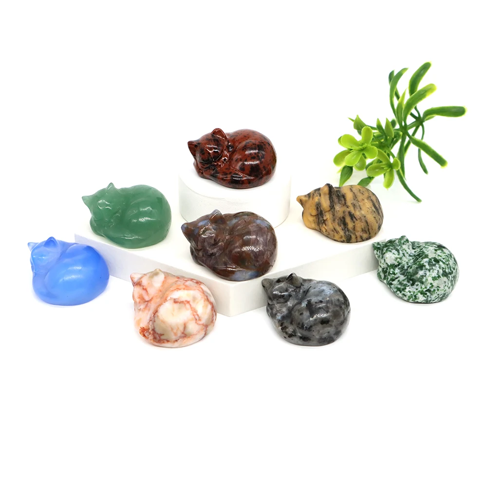 38mm Sleeping Cat Statue Natural Stone Quartz Mineral Gemstone Carving Animal Figure Ornaments Healing Crystal Home Decor Crafts
38mm Sleeping Cat Statue Natural Stone Quartz Mineral Gemstone Carving Animal Figure Ornaments Healing Crystal Home Decor Crafts