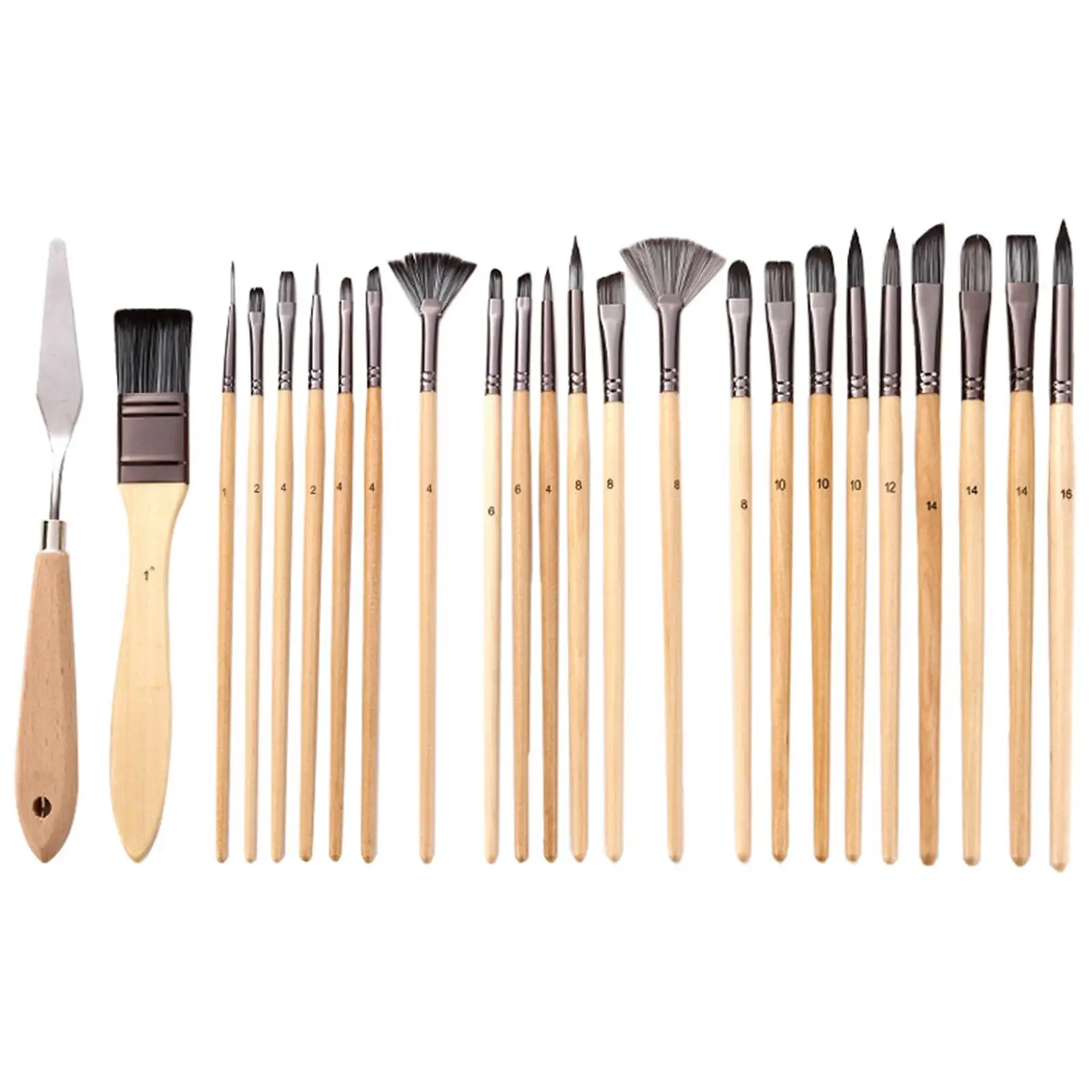 24-piece Brush Set Flat And Round Painting Brushes for Beginners And Professionals
24-piece Brush Set Flat And Round Painting Brushes for Beginners And Professionals