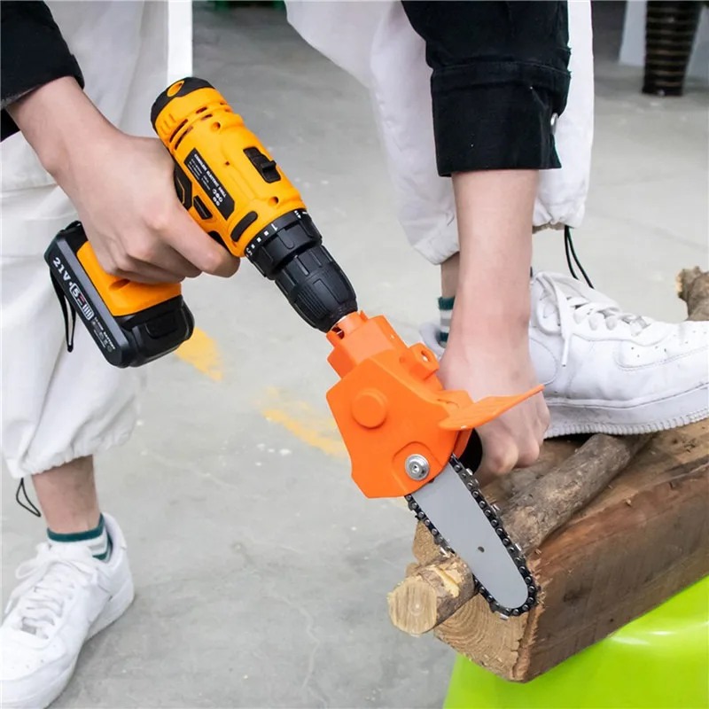 Portable Conversion Head Kits Electric Drill to Electric Chain Saw Adapter Attachment Woodworking Pruning Tools for Garden
Portable Conversion Head Kits Electric Drill to Electric Chain Saw Adapter Attachment Woodworking Pruning Tools for Garden