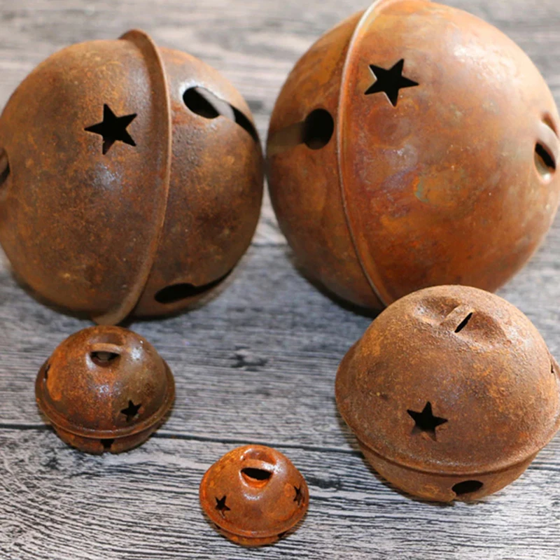 12pcs 40mm Rusty Metal Star Cutout Jingle Bells for Christmas Holiday Craft Decorations Natal Navidad Noel 2023 New Year 
12pcs 40mm Rusty Metal Star Cutout Jingle Bells for Christmas Holiday Craft Decorations Natal Navidad Noel 2023 New Year