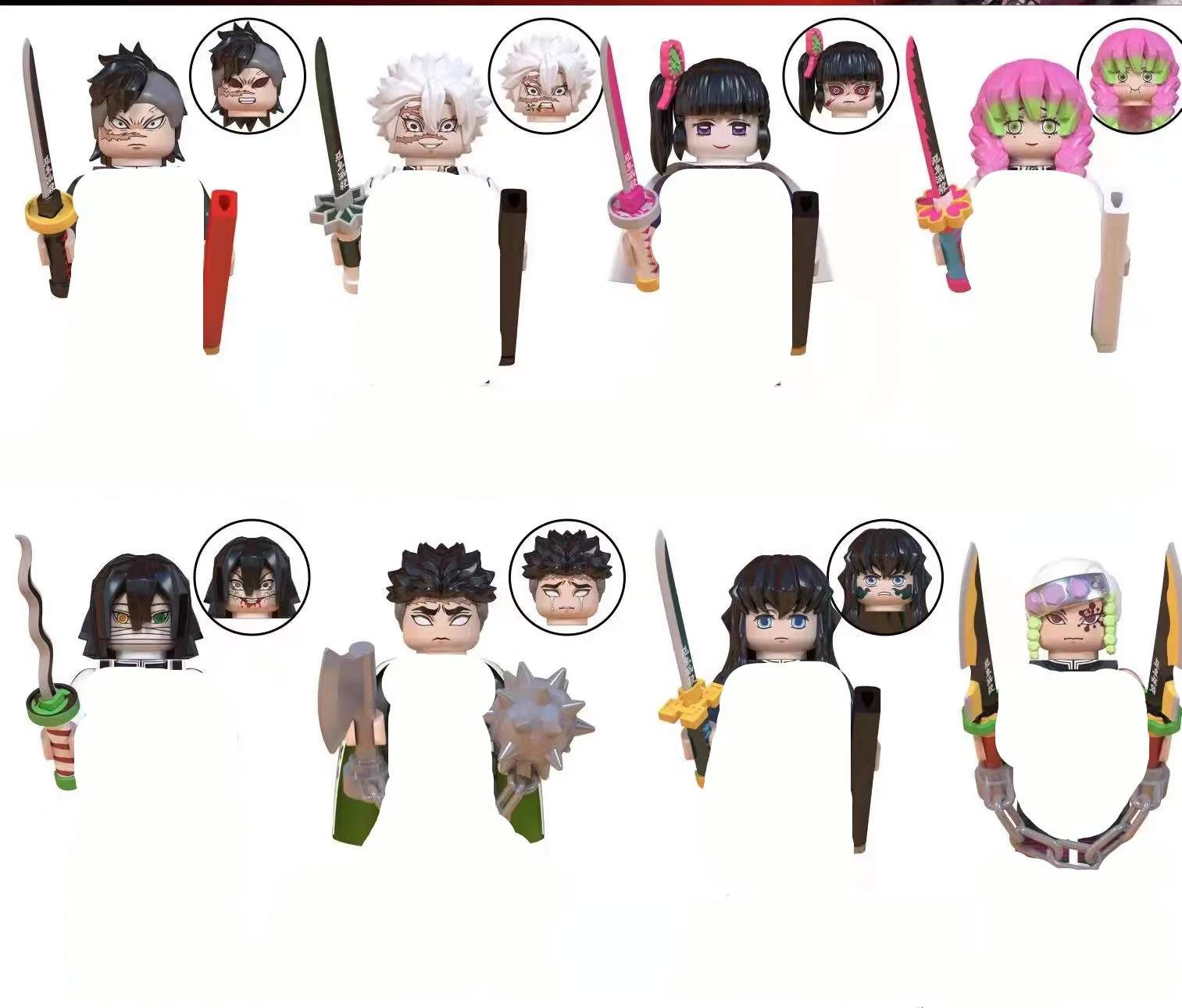Presale Demon Slayer Japanese Anime Uzui Tengen Shinazugawa Genya Sanemi mini action toy figures building blocks Assemble toys
Presale Demon Slayer Japanese Anime Uzui Tengen Shinazugawa Genya Sanemi mini action toy figures building blocks Assemble toys