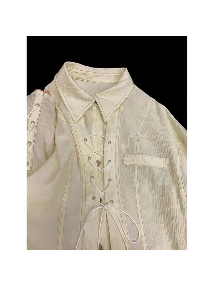 2023 Spring Women Lapel Soft Cozy Loose Shirt Korean Vintage Tie Up Female Oversized Harajuku Streetwear Style Blouses Clothing
2023 Spring Women Lapel Soft Cozy Loose Shirt Korean Vintage Tie Up Female Oversized Harajuku Streetwear Style Blouses Clothing