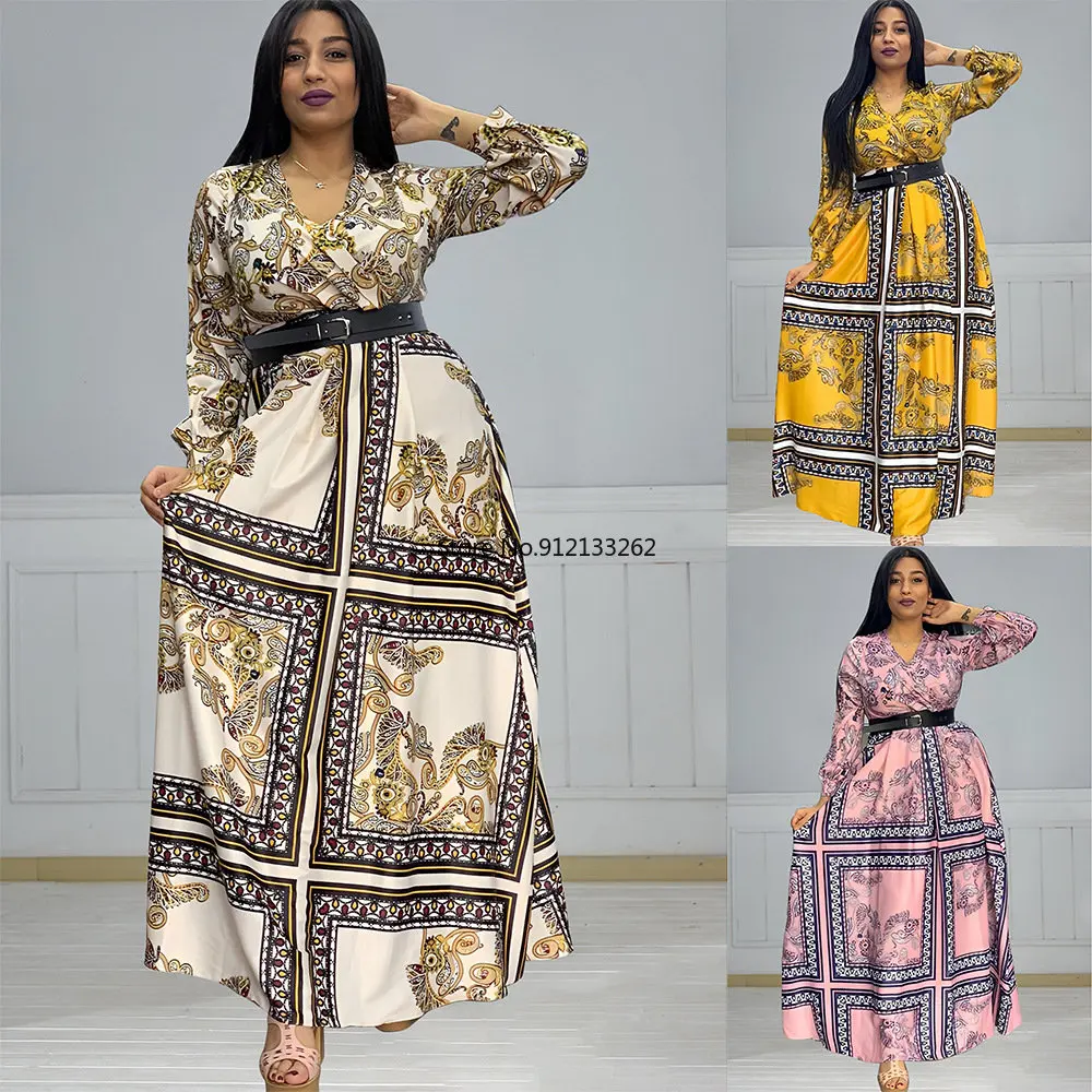 African Print Dresses Autumn African Women Long Sleeve V-neck Polyester Long Dress Dashiki African Dresses for Women Maxi Dress
African Print Dresses Autumn African Women Long Sleeve V-neck Polyester Long Dress Dashiki African Dresses for Women Maxi Dress