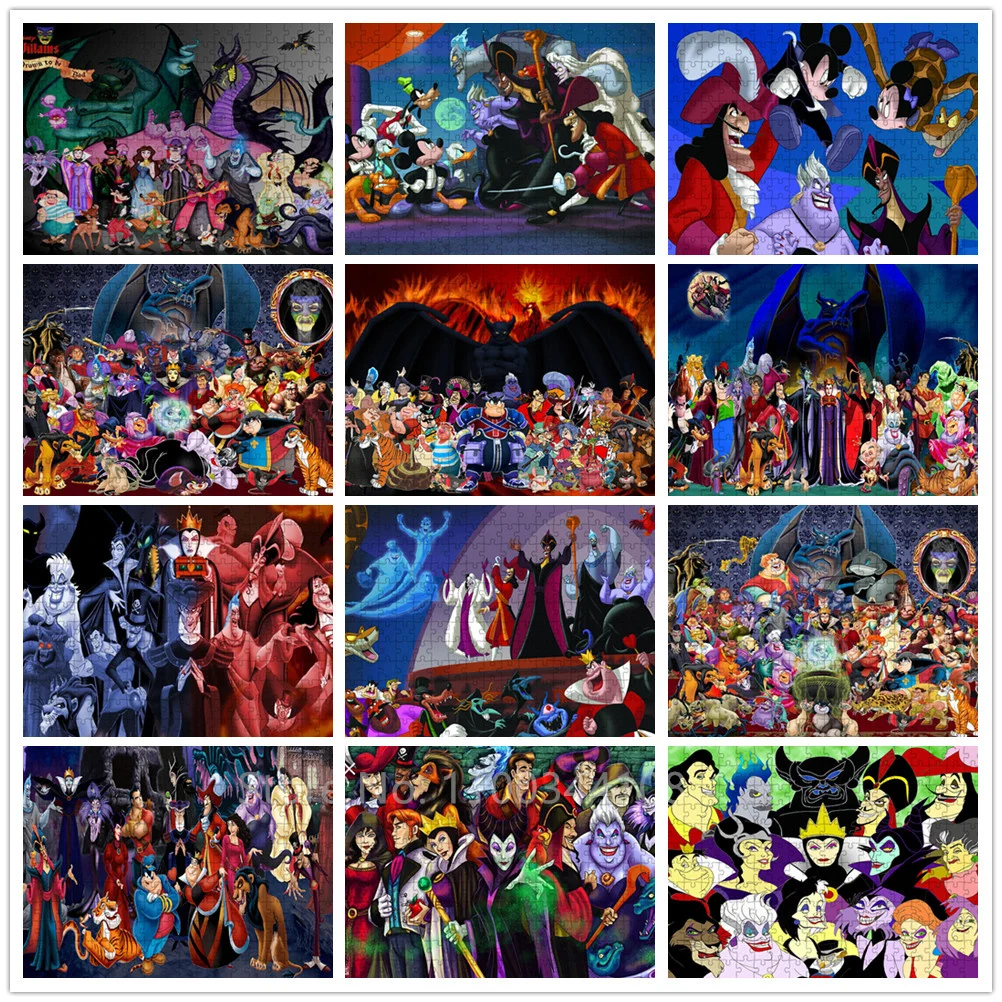 Disney Villains Jigsaw Puzzle Devil Witch 300/500/1000 Pieces Wooden Puzzles Difficult Challenge for Children Adult Toys Hobbies
Disney Villains Jigsaw Puzzle Devil Witch 300/500/1000 Pieces Wooden Puzzles Difficult Challenge for Children Adult Toys Hobbies