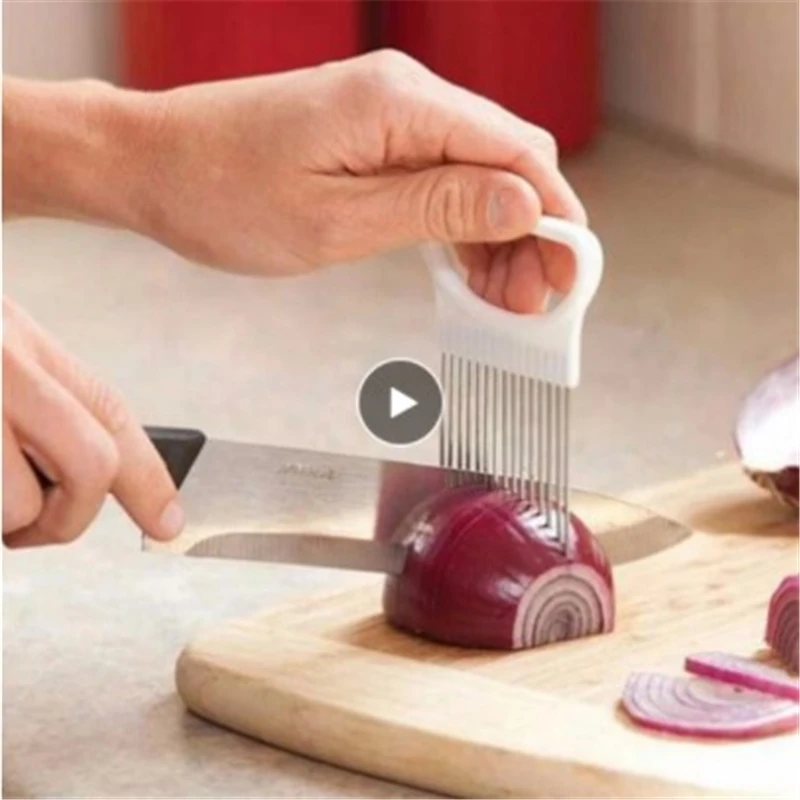 1PC Stainless Steel Onion Needle Onion Holder Handheld Simple Slicer Fruit Vegetable Cutter Potato Kitchen Tool Bar Accessories
1PC Stainless Steel Onion Needle Onion Holder Handheld Simple Slicer Fruit Vegetable Cutter Potato Kitchen Tool Bar Accessories