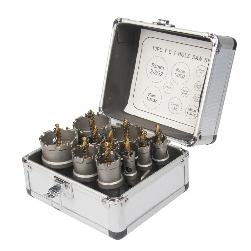 Free Shipping TCT Tungsten Carbide Tipped Hole Saw Cutter Drill Bit Set For Metal Working Thick Stainless Steel
Free Shipping TCT Tungsten Carbide Tipped Hole Saw Cutter Drill Bit Set For Metal Working Thick Stainless Steel