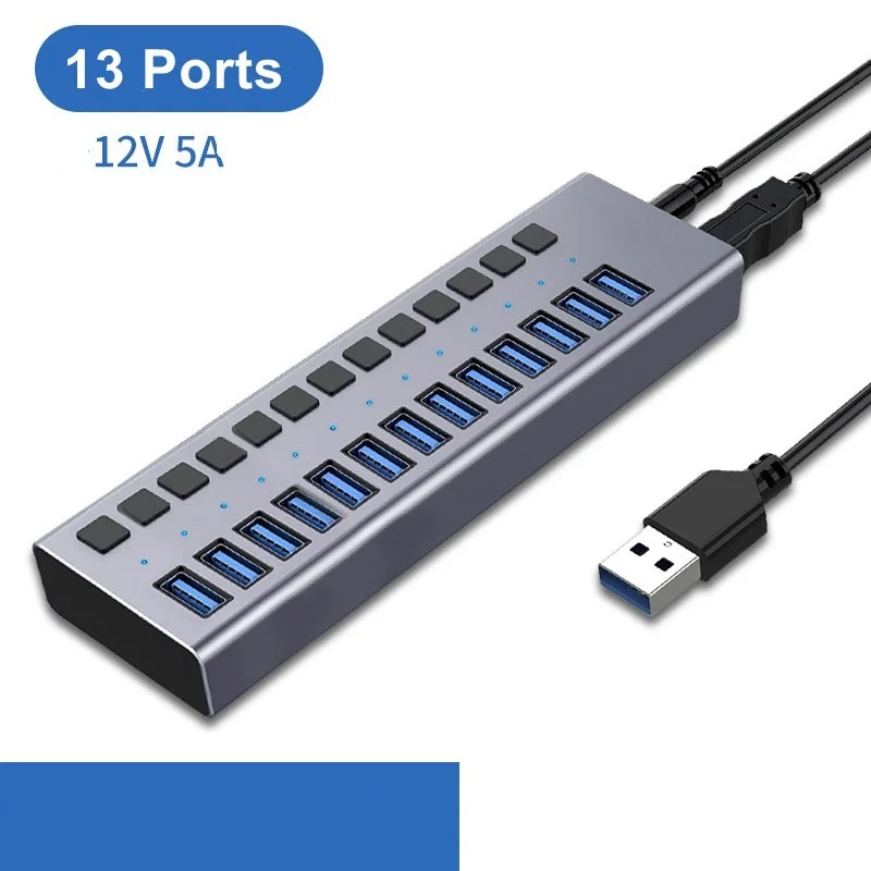 USB 3.0 USB Hub Multiple Splitter 3 Hab Convert High-speed Adapter 13 Ports Multiple Expander with Switch For PC
USB 3.0 USB Hub Multiple Splitter 3 Hab Convert High-speed Adapter 13 Ports Multiple Expander with Switch For PC