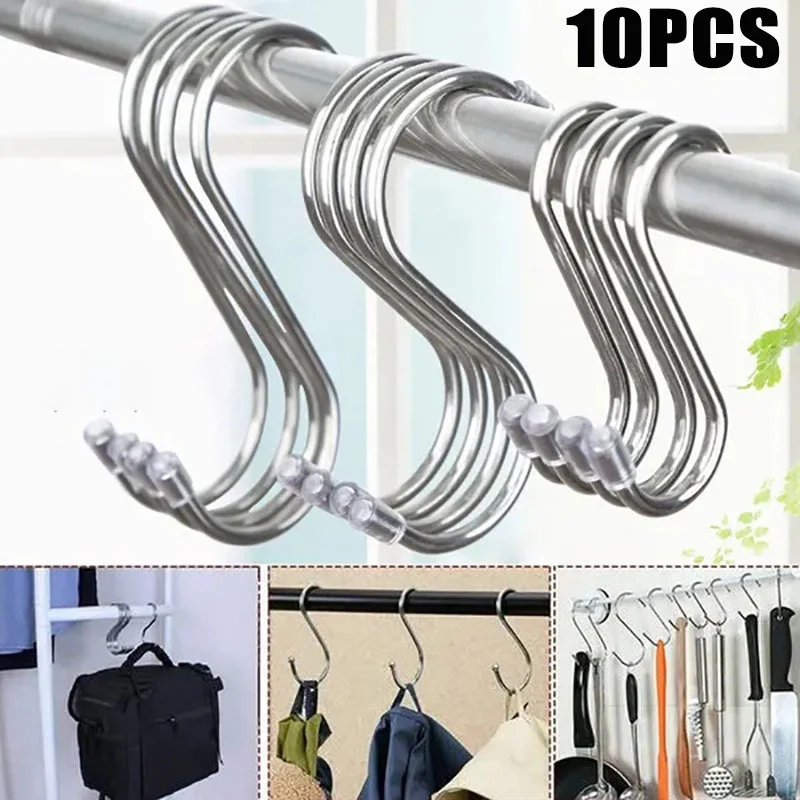10PCS Stainless Steel S-Shape Hook Kitchen Bedroom Multi-function Railing S Hanger Hook Clasp Holder Hooks Hanging Storage Tools
10PCS Stainless Steel S-Shape Hook Kitchen Bedroom Multi-function Railing S Hanger Hook Clasp Holder Hooks Hanging Storage Tools