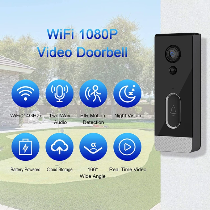 Tuya Wireless Video Doorbell Outdoor HD Camera Smart Security Door Bell Night Vision Video Intercom Home Monitor Door Phone
Tuya Wireless Video Doorbell Outdoor HD Camera Smart Security Door Bell Night Vision Video Intercom Home Monitor Door Phone