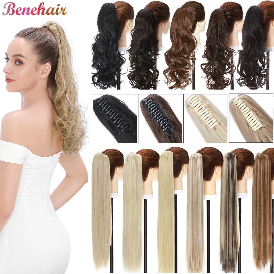 BENEHAIR 12-26inch Claw Clip In Ponytail Hair Extension Synthetic Ponytail Wig Curly Straight Pony Tail Hair Pieces for Women
BENEHAIR 12-26inch Claw Clip In Ponytail Hair Extension Synthetic Ponytail Wig Curly Straight Pony Tail Hair Pieces for Women