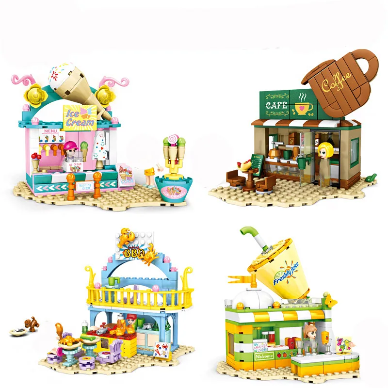 666pcs 4 in 1 Friends Modern Princess Beach Seaside Lounge ice cream house coffee house DIY Building Blocks Toys for Girls Gift
666pcs 4 in 1 Friends Modern Princess Beach Seaside Lounge ice cream house coffee house DIY Building Blocks Toys for Girls Gift