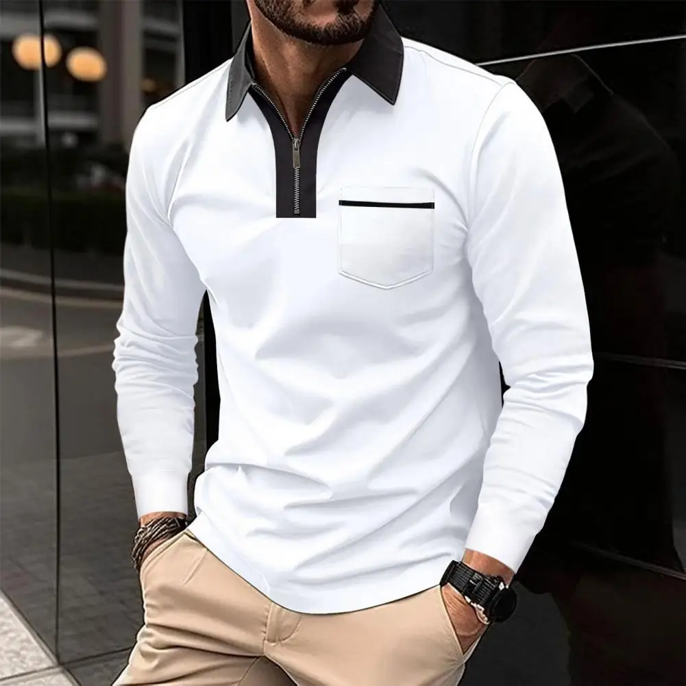 Long Sleeve Shirt Lapel Collar Men Top Versatile Men's Half-zippered Pullover Shirt with Lapel Collar Sweat Absorbing for Spring
Long Sleeve Shirt Lapel Collar Men Top Versatile Men's Half-zippered Pullover Shirt with Lapel Collar Sweat Absorbing for Spring