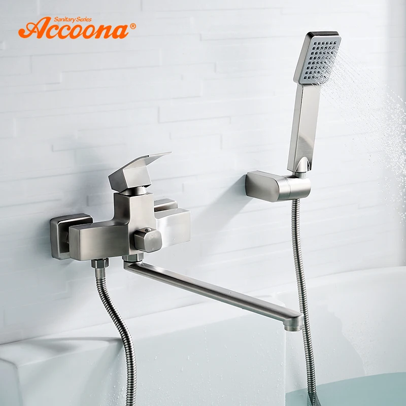 Accoona Bathroom Bathtub Faucet Hot Cold Water Mixer Tap Wall Mount Faucet with Handheld Shower Bathtub Long Outlet A71206
Accoona Bathroom Bathtub Faucet Hot Cold Water Mixer Tap Wall Mount Faucet with Handheld Shower Bathtub Long Outlet A71206