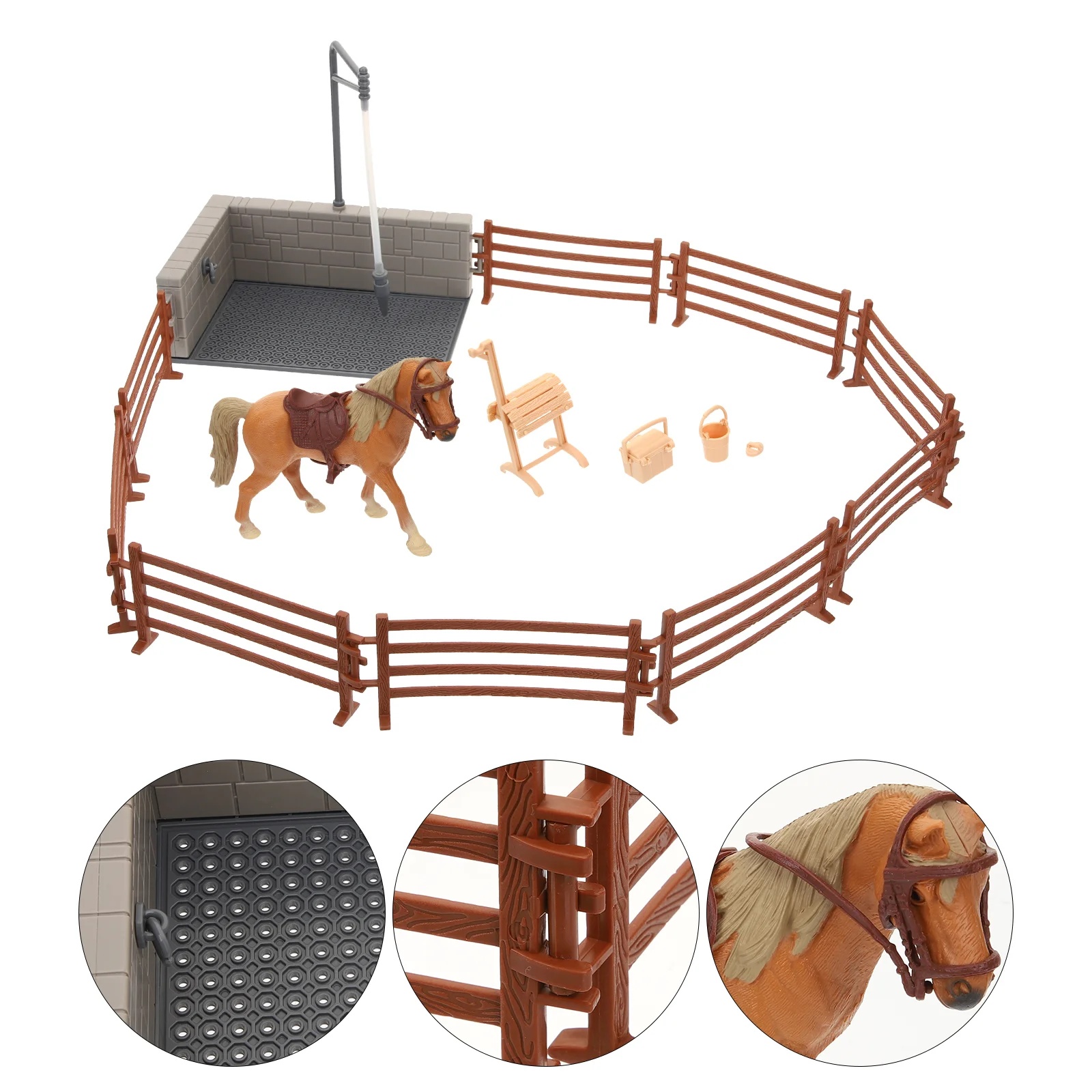 

Farm Horse Toys Barn Toy Kids Playset Animals Educational Figurines Figures Fence Barnyard Farmhouse Figure Action Fencing