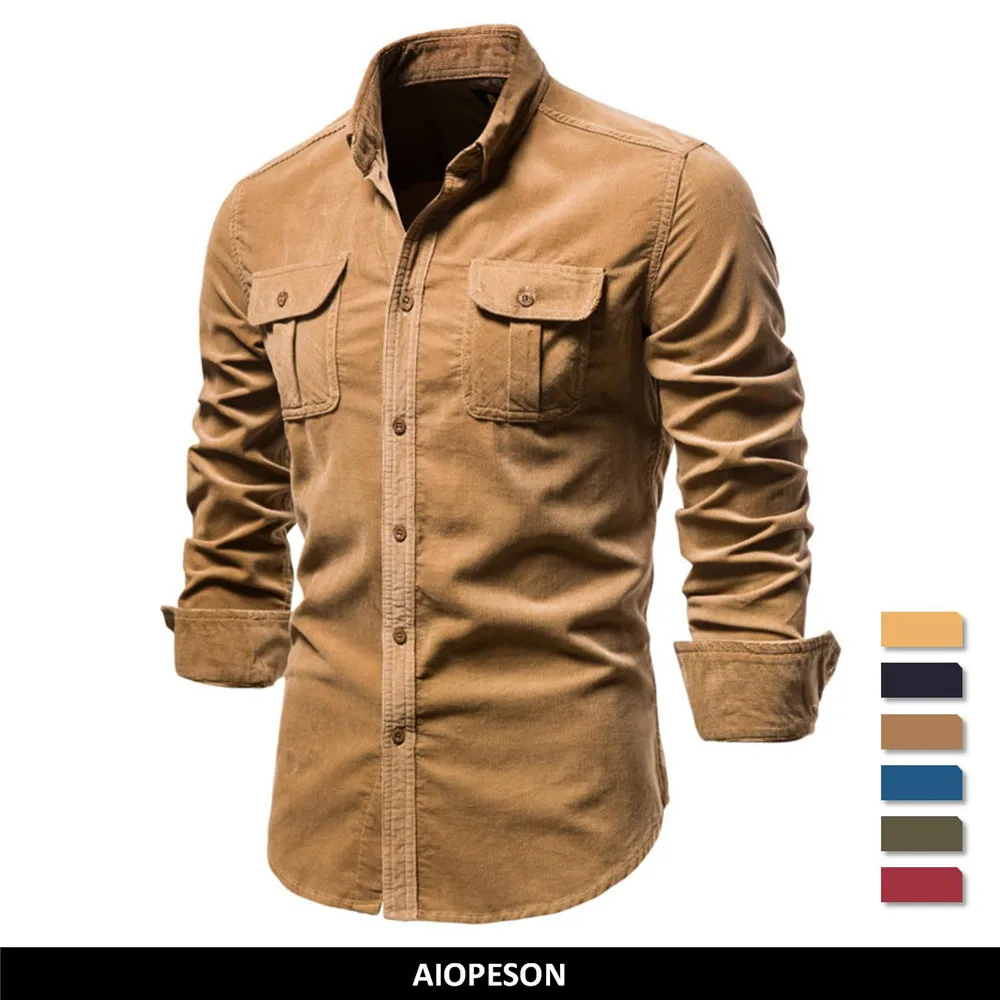 2021 New Single Breasted 100% Cotton Men's Shirt Business Casual Fashion Solid Color Corduroy Men Shirts Autumn Slim Shirt Men
2021 New Single Breasted 100% Cotton Men's Shirt Business Casual Fashion Solid Color Corduroy Men Shirts Autumn Slim Shirt Men