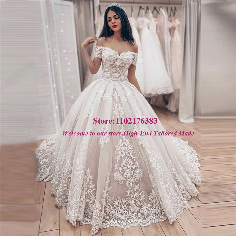 Luxury Ball Gown Wedding Dresses Tailore Made Off Shoulder Lace Appliques Formal Women Marriage Bridal Gowns Plus Size Clothes
Luxury Ball Gown Wedding Dresses Tailore Made Off Shoulder Lace Appliques Formal Women Marriage Bridal Gowns Plus Size Clothes