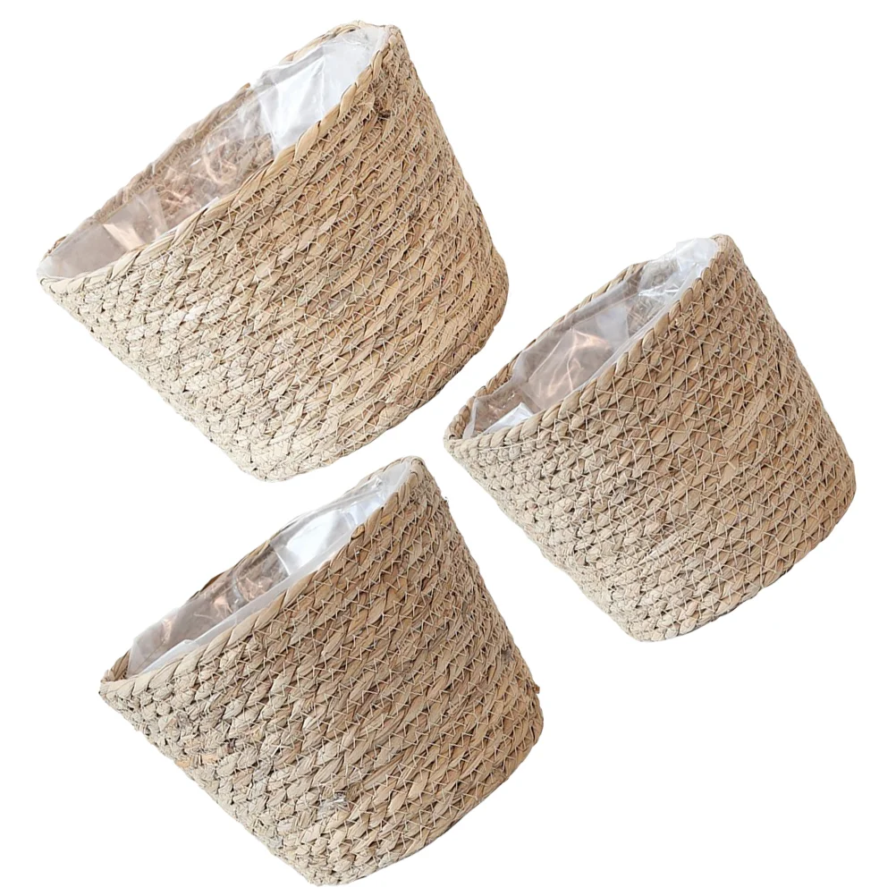 3Pcs Woven Flower Basket Indoor Flower Basket Woven Laundry Basket Storage Basket Decoration
3Pcs Woven Flower Basket Indoor Flower Basket Woven Laundry Basket Storage Basket Decoration