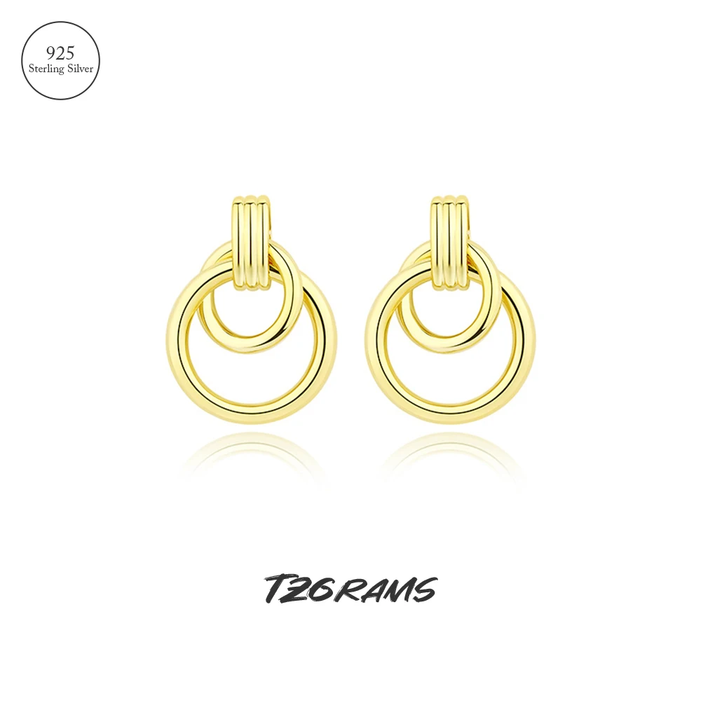 925 Real Silver Minimalism Jewelry 18k Gold Plated Earrings Multi-layer Winding Circle Geometric Birthday Party Jewelry
925 Real Silver Minimalism Jewelry 18k Gold Plated Earrings Multi-layer Winding Circle Geometric Birthday Party Jewelry