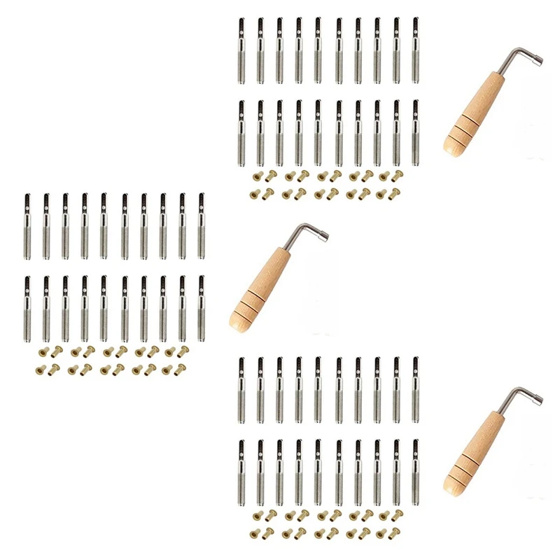 60 Pcs Tuning Pin Nails And 60Pcs Rivets,With L-Shape Tuning Wrench,For Lyre Harp Small Harp Musical Stringed Instrument
60 Pcs Tuning Pin Nails And 60Pcs Rivets,With L-Shape Tuning Wrench,For Lyre Harp Small Harp Musical Stringed Instrument
