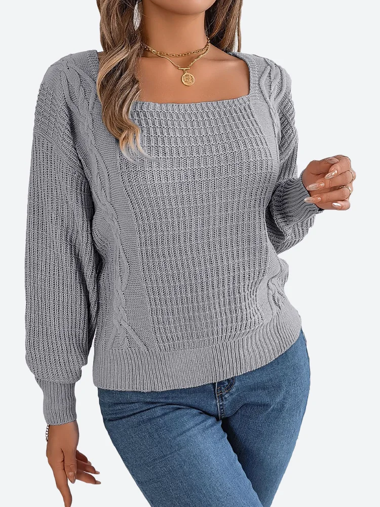 Benuynffy Women's Pullover Sweater Fall Winter 2023 Casual Long Sleeve Square Neck Knitwear Female Loose Knitted Jumper Tops
Benuynffy Women's Pullover Sweater Fall Winter 2023 Casual Long Sleeve Square Neck Knitwear Female Loose Knitted Jumper Tops