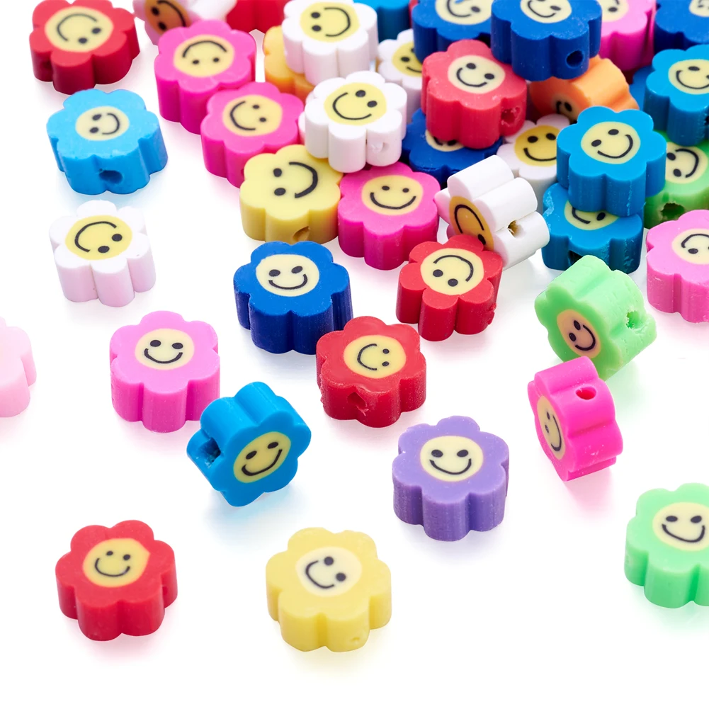 50pcs Mixed Color Flower Smiley Polymer Clay Spacer Beads For Jewelry Making DIY Handmade Bracelet Necklace Accessories
50pcs Mixed Color Flower Smiley Polymer Clay Spacer Beads For Jewelry Making DIY Handmade Bracelet Necklace Accessories