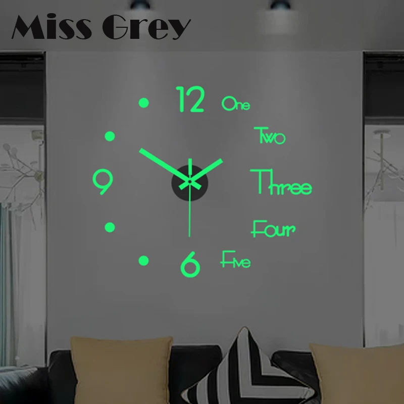 3D Wall Clock Luminous Frameless DIY Digital Clocks Modern Design Large Wall Stickers Silent Clock Home Living Room Office Decor
3D Wall Clock Luminous Frameless DIY Digital Clocks Modern Design Large Wall Stickers Silent Clock Home Living Room Office Decor