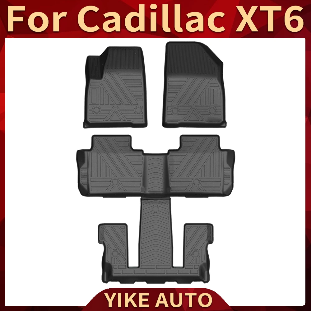 

Коврики для Cadillac XT6 2019-2023, 6 сидений, автомобильные коврики, коврики для ног из ТПЭ для любой погоды, подкладка для груза, водонепроницаемые аксессуары для багажника