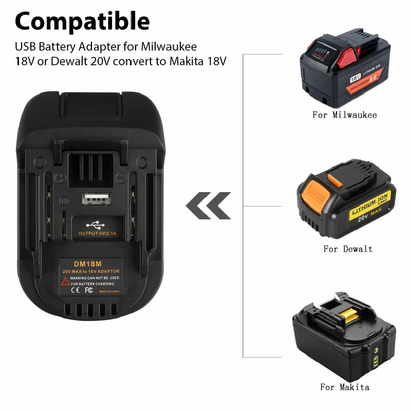 Адаптер для аккумулятора Milwaukee Dewalt на Makita 18 в BL1830 BL1850 DM18M аксессуары