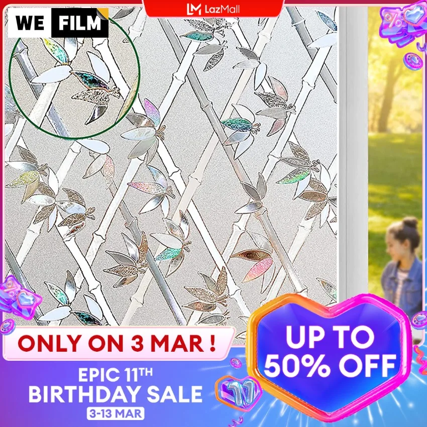 WEFILM Window Sticker 3D Rainbow Bamboo Window Privacy Film Static Cling 3D Glass Stickers for Living Room Kitchen
WEFILM Window Sticker 3D Rainbow Bamboo Window Privacy Film Static Cling 3D Glass Stickers for Living Room Kitchen