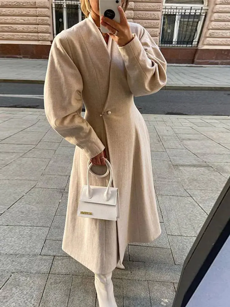 Single Button Jacket Dress Women Slim Puff Sleeve Woolen Coat Skirt Autumn Winter Elegant Office Lady Thick Outfits
Single Button Jacket Dress Women Slim Puff Sleeve Woolen Coat Skirt Autumn Winter Elegant Office Lady Thick Outfits