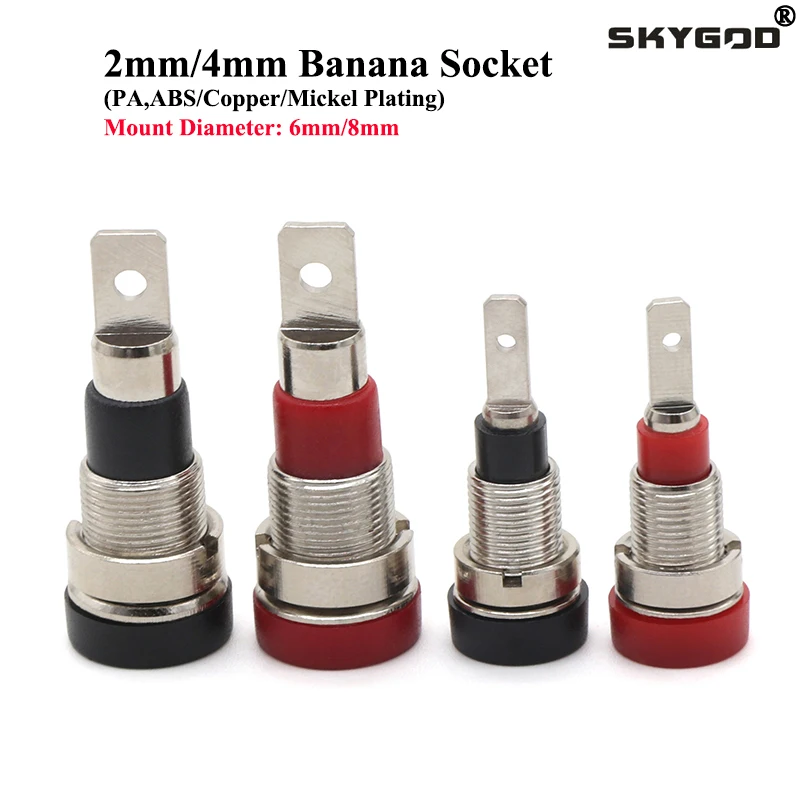 

1/5pcs 2mm 4mm Wire Binding Post Copper Banana Sock Female Plugs Head Insulated Panel Terminal Splice Adapter Jack Mut Connector