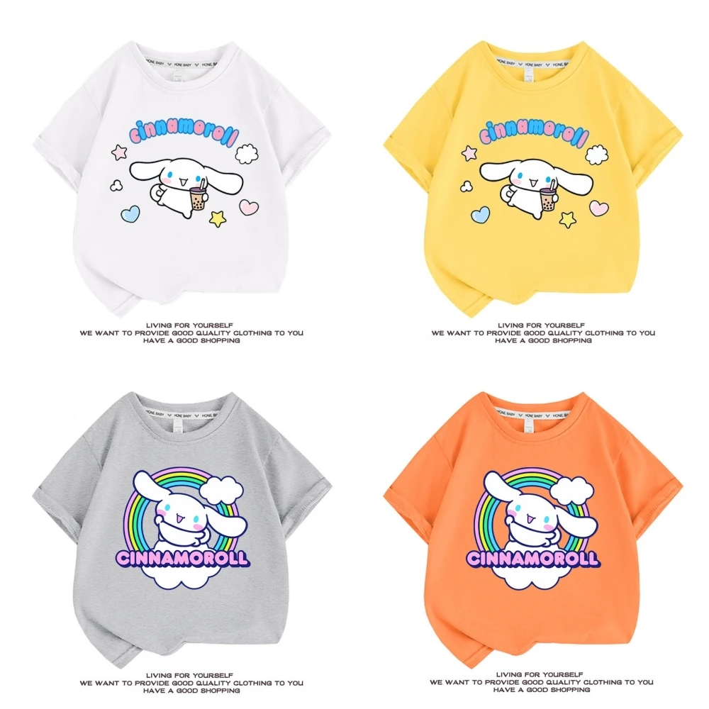 Sanrios Cinnamoroll Anime Cute Cartoon Children Students T-Shirt Half Sleeve Girls Summer Clothing Loose Tops Short-Sleeve
Sanrios Cinnamoroll Anime Cute Cartoon Children Students T-Shirt Half Sleeve Girls Summer Clothing Loose Tops Short-Sleeve