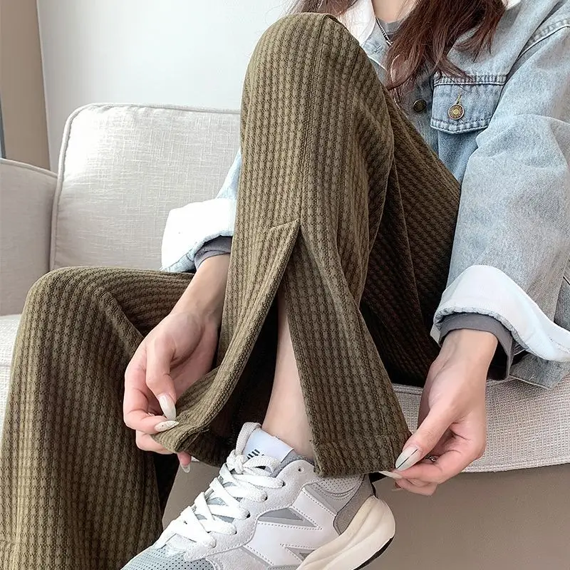 2023 New Elegant Autumn Winter Women Wide Leg Pants Fashion Thick Casual Warm Loose High Waist Solid Plaid Trousers Tops R63 
2023 New Elegant Autumn Winter Women Wide Leg Pants Fashion Thick Casual Warm Loose High Waist Solid Plaid Trousers Tops R63