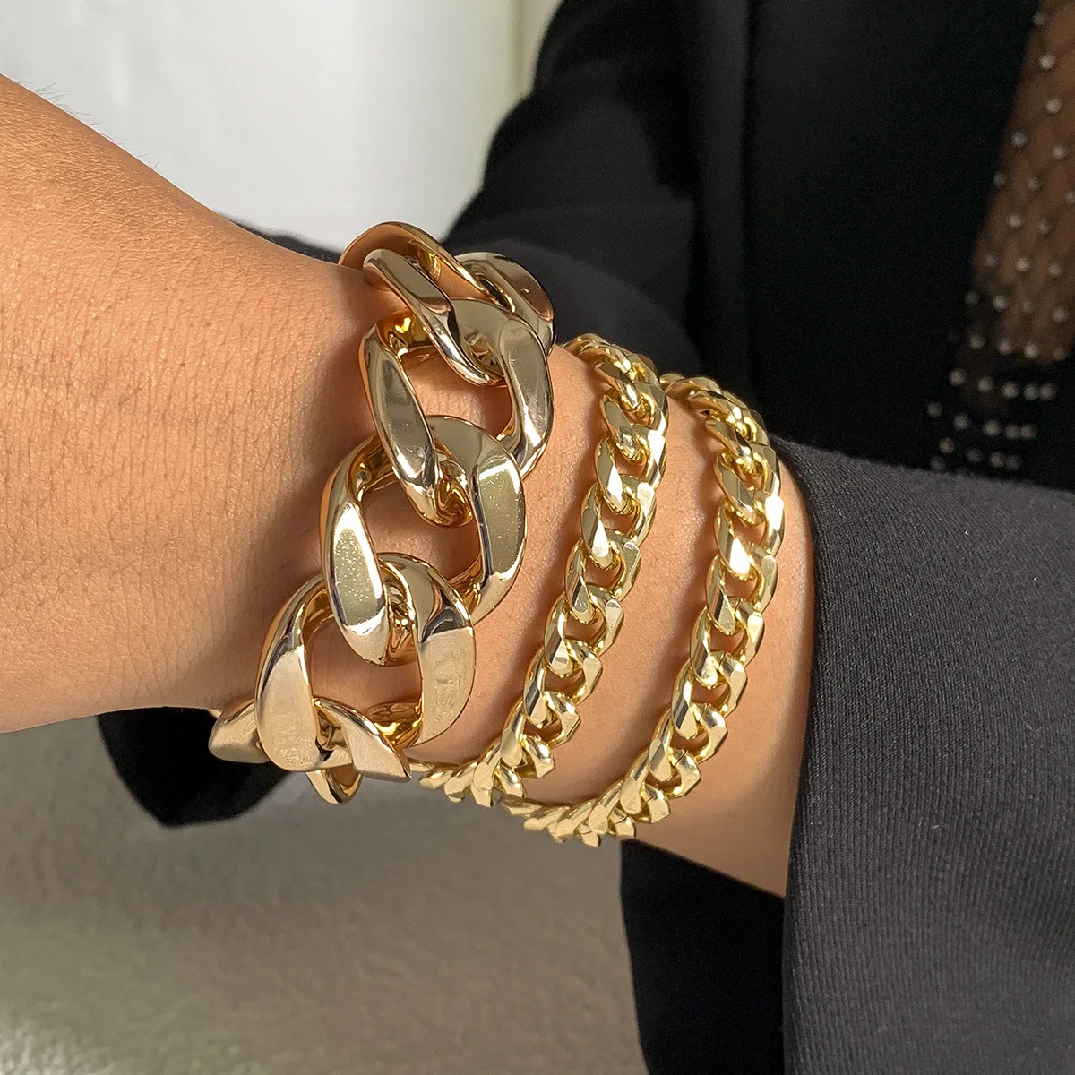 Ailodo 3 Pcs/Set Punk Cuban Chain Bracelets For Women Vintage Gold Silver Color Charm Bracelets Party Fashion Jewelry Girls Gift
Ailodo 3 Pcs/Set Punk Cuban Chain Bracelets For Women Vintage Gold Silver Color Charm Bracelets Party Fashion Jewelry Girls Gift
