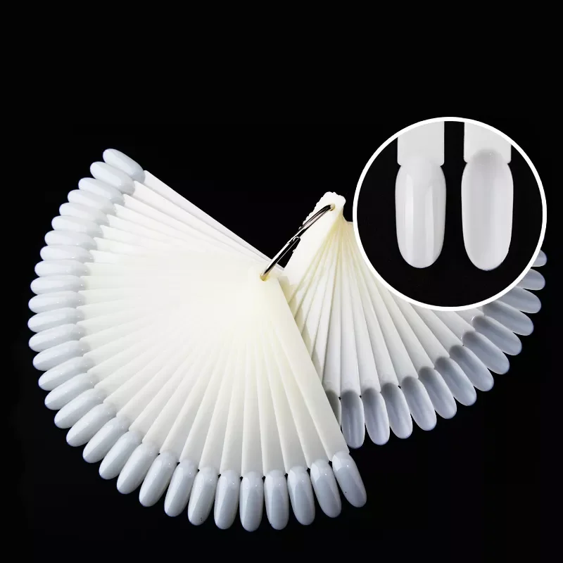 50pcs False Nail Tips Fake Nail Art Fan Shaped Palette Card Display Acrylic Practice Color Chart For Nail Polish With Ring Clear
50pcs False Nail Tips Fake Nail Art Fan Shaped Palette Card Display Acrylic Practice Color Chart For Nail Polish With Ring Clear