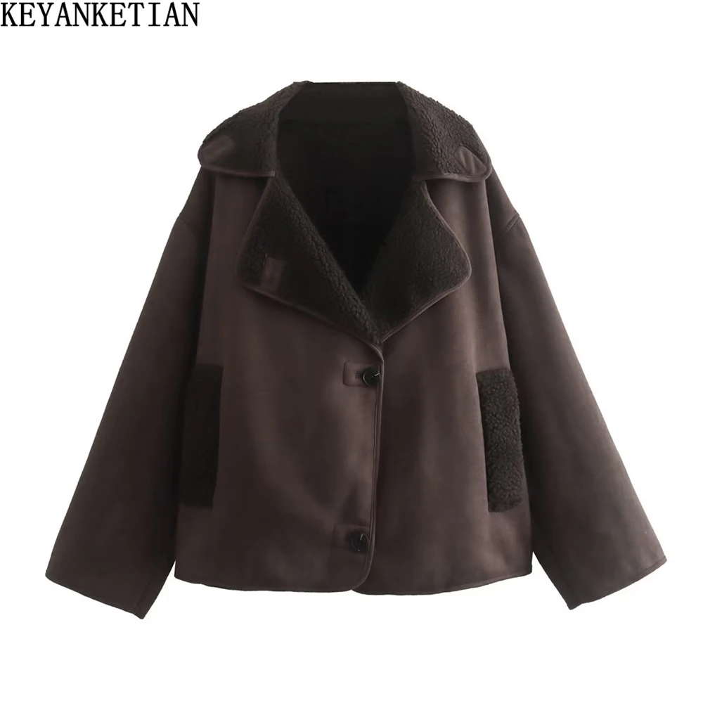 KEYANKETIAN Women's Fur Faux Leather Jacket New Winter fleece extra thick warm Extra size dark brown Short jacket fake fur
KEYANKETIAN Women's Fur Faux Leather Jacket New Winter fleece extra thick warm Extra size dark brown Short jacket fake fur