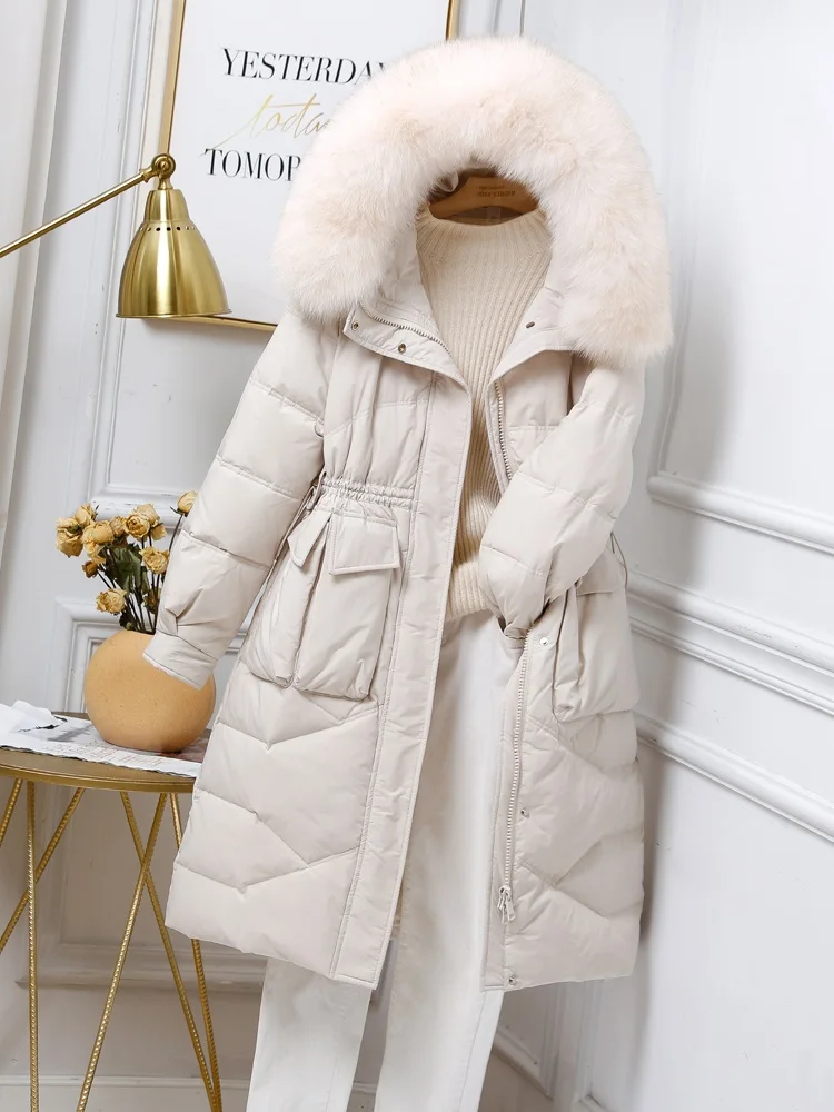 New Women Fashion Fox Fur Collar Long Down Jacket Casual Style Autumn Winter Coats And Parkas Female Outwear
New Women Fashion Fox Fur Collar Long Down Jacket Casual Style Autumn Winter Coats And Parkas Female Outwear