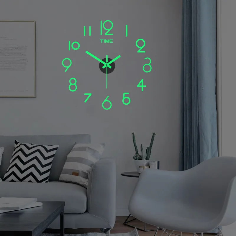 3D настенные часы светящиеся безрамочные цифровые сделай сам с наклейками