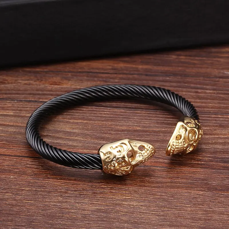 New Brand Skull Stainless Steel Men Male Open Cuff Bracelets Bangles Top Quality Vintage Skeleton Wristband Bangles
New Brand Skull Stainless Steel Men Male Open Cuff Bracelets Bangles Top Quality Vintage Skeleton Wristband Bangles