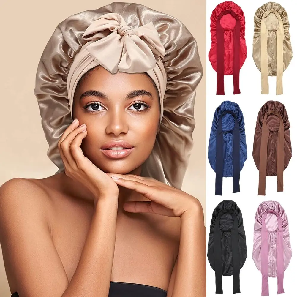Women For Sleeping Imitation Silk Flat Long Headwear Adjustable Night Hat Satin Hair Cap Haircare Ceremony 
Women For Sleeping Imitation Silk Flat Long Headwear Adjustable Night Hat Satin Hair Cap Haircare Ceremony