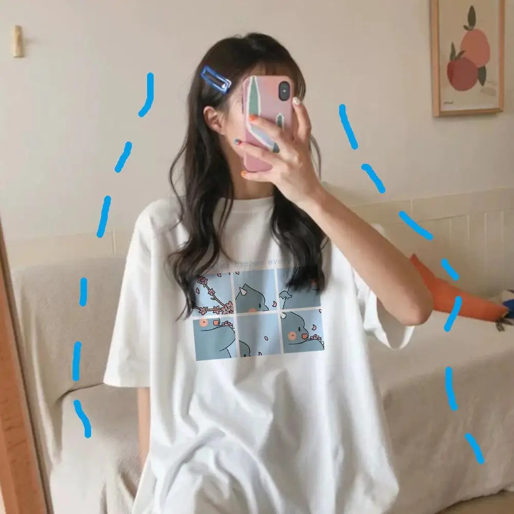 Oversized Women Tops female Tshirt Round Collar Summer Cartoon 2021 new Half Loose Sleeve Print Casual Simple Wild Harajuku top
Oversized Women Tops female Tshirt Round Collar Summer Cartoon 2021 new Half Loose Sleeve Print Casual Simple Wild Harajuku top